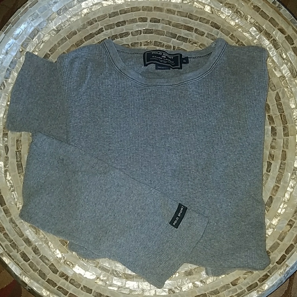 Ralph Lauren Sport XL Lt. grey ribbed T
